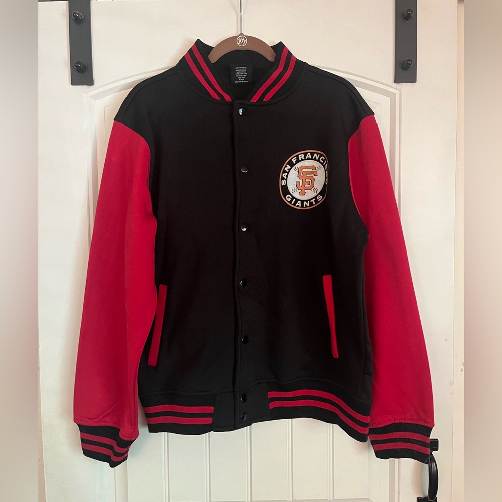 San Francisco Giants Letterman Jacket with red sleeves sz L
